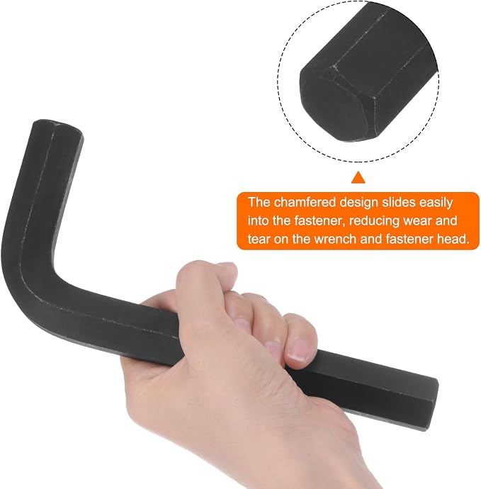 HARFINGTON Hex Key Wrench 22mm L-Shape Hexagon Metric Wrenches Chrome Vanadium Steel Repairing Tool for Home Repair, Black