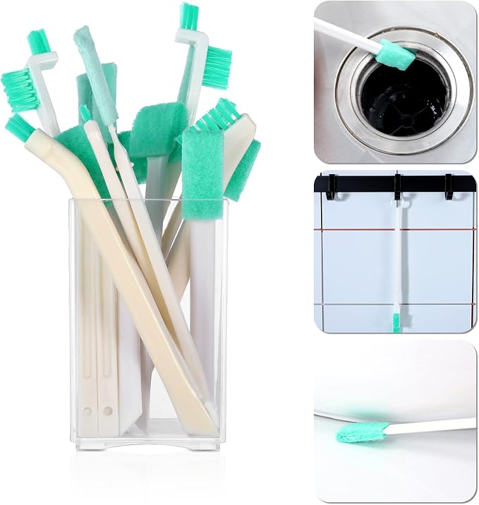 16 Pcs Small Household Cleaning Brushes, Deep Detail Crevice Cleaner Brush Crevice Cleaning Tool 8 in 1 Cleaner Brush for Small Holes Corner Space Keyboard Bottle Tile