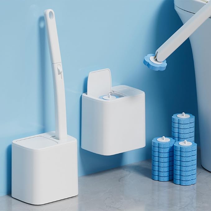 Disposable Brush with Holder & Refill Heads - Hygienic Sanitary Toilet Cleaner for Easy Cleaning, Streak-Free Fresh Bathroom, No Mess Disposable Toilet Bowl (1, Refill (36 pcs))