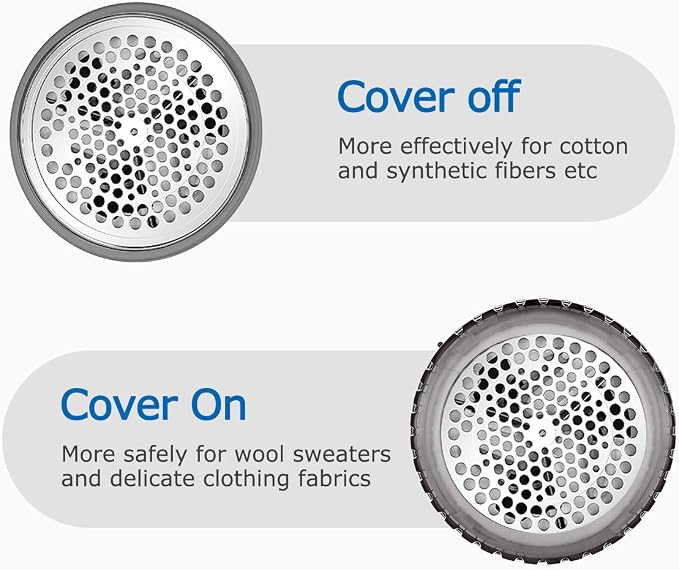 BEAUTURAL Fabric Shaver and Lint Remover, Portable Sweater Defuzzer | Battery Operated, 2 Speeds, 2 Replaceable Stainless Steel Blades, Remove Clothes Fuzz, Lint Balls, Pills, Bobbles