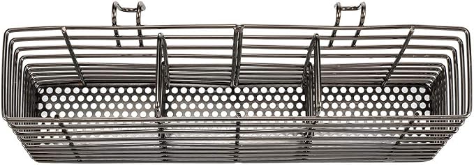 SANNO Stainless Steel Utensil Drying Rack and Cutlery Organizer With Hooks - Removable Silverware Holder, Black