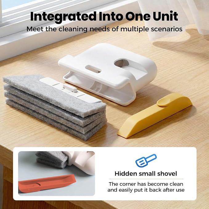 3PCS Magic Window Track Cleaner,2026 New Window Groove Cleaning Brush Tools Set Hand-held Cleaner Brushes Tools for Window lides Gaps,Sliding Door Track (Orange 3PCS)