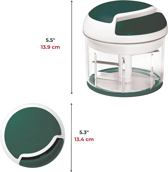 Starfrit Pull Chopper - Multi Purpose Manual Food Processor - Three Blade System for a Faster Cut - From Large Chunks to Purée - Self-Retracting Cord - Fruits, Vegetables, Meats and Crushes Ice
