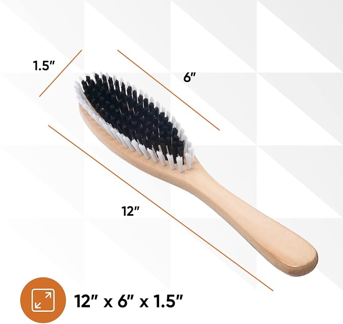 Clothes Brush Garment Brush Sturdy Bristles, Garment Lint Remover, Wool Suits, Lint Brush, Pet Hair Removel, Suede, Dust, Hat Brush Durable Wood Handle, 2 Pack by Superio