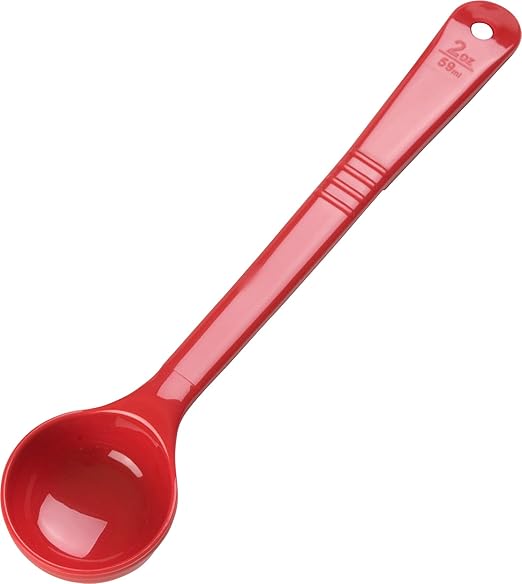 Carlisle FoodService Products Measure Miser Plastic Measuring Spoon with Long Handle, 2 Ounces, Red, 1 Count (Pack of 1)