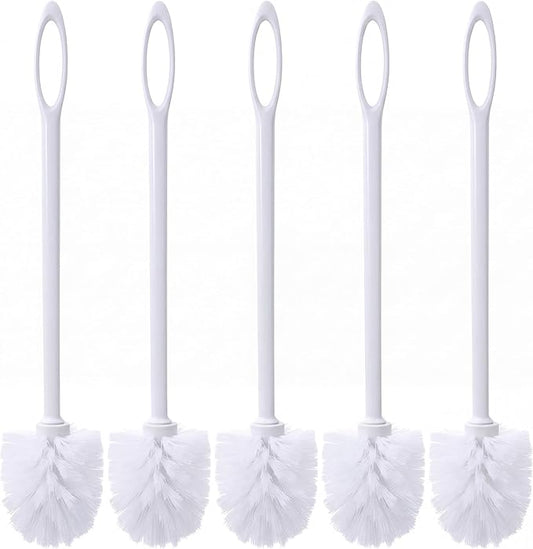 12 Pcs 17.3 Inch White Toilet Brush Bulk with Hook Hole Long Handle Toilet Bowl Cleaner Scrubber for Bathroom Household Cleaning Supplies Christmas Home Gifts