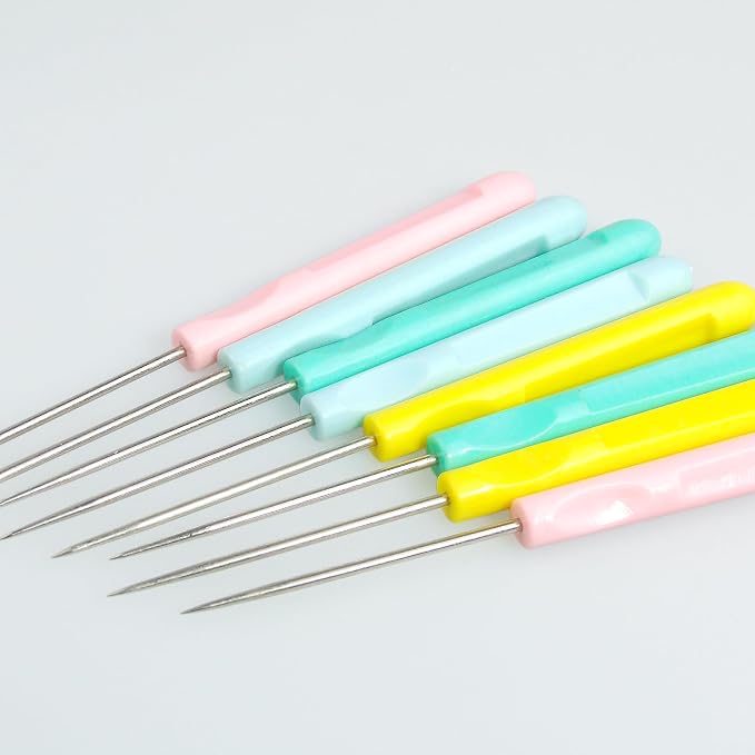 8 Pieces Cookie Scribe Tool Sugar Stir Needle Scriber Needle Cookie Decorating Tools with Clear Box, DIY Baking Pin Whisk Stainless Steel Needle Biscuit Icing Pin
