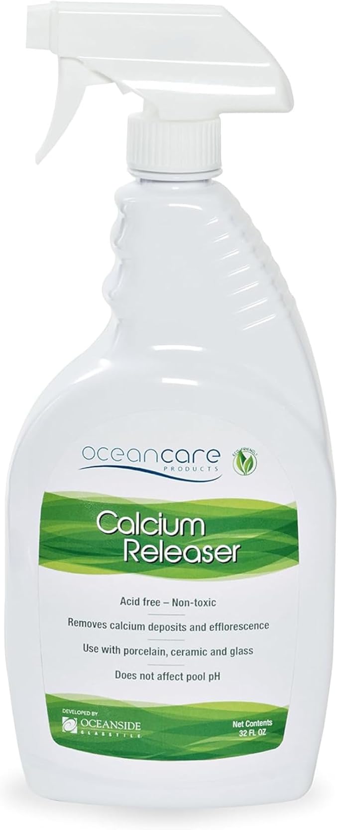 Products - Calcium Releaser - Quart Trigger Spray, 32 FL OZ - Pool Tile Cleaner Calcium Remover, Safe on Glass, Porcelain, and Ceramic Surfaces - Calcium Cleaner - Tile and Grout Cleaner