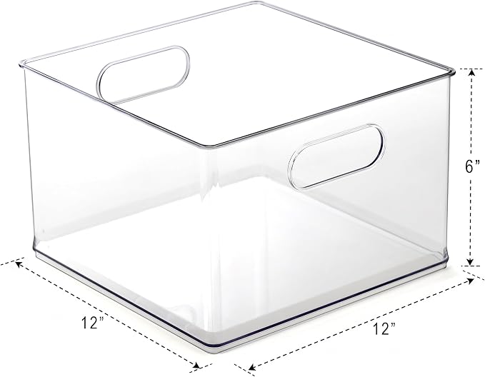 BINO | Stackable Plastic Storage Bins, Clear | THE CLARUS COLLECTION | Pantry Organizers and Storage Containers | Fridge Organizer Bins | Kitchen Cabinet Organizer | Medicine Cabinet Bin