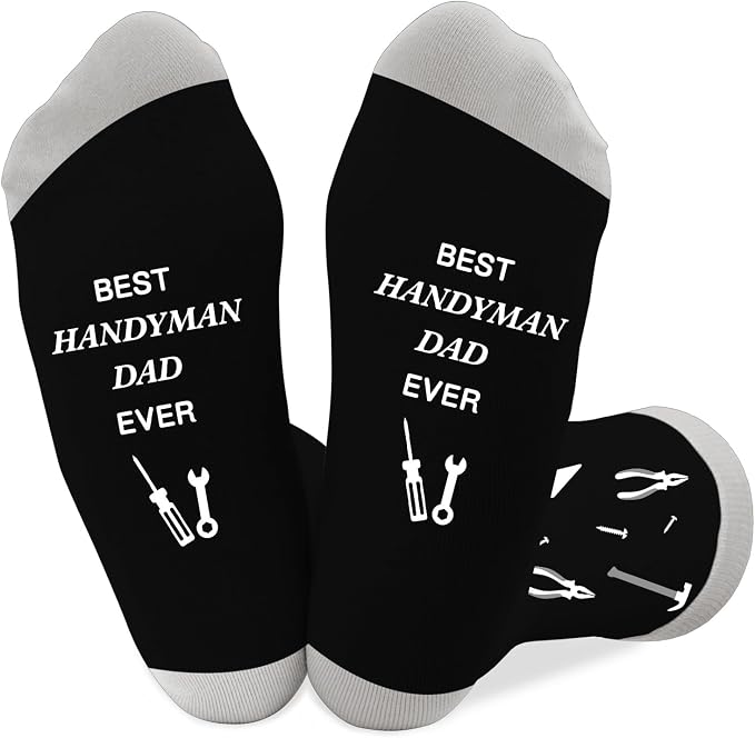 Fathers Day dad gifts christmas Birthday Best Dad Ever Funny Outdoor Hobby Sports Themed Novelty Socks Gift for Men