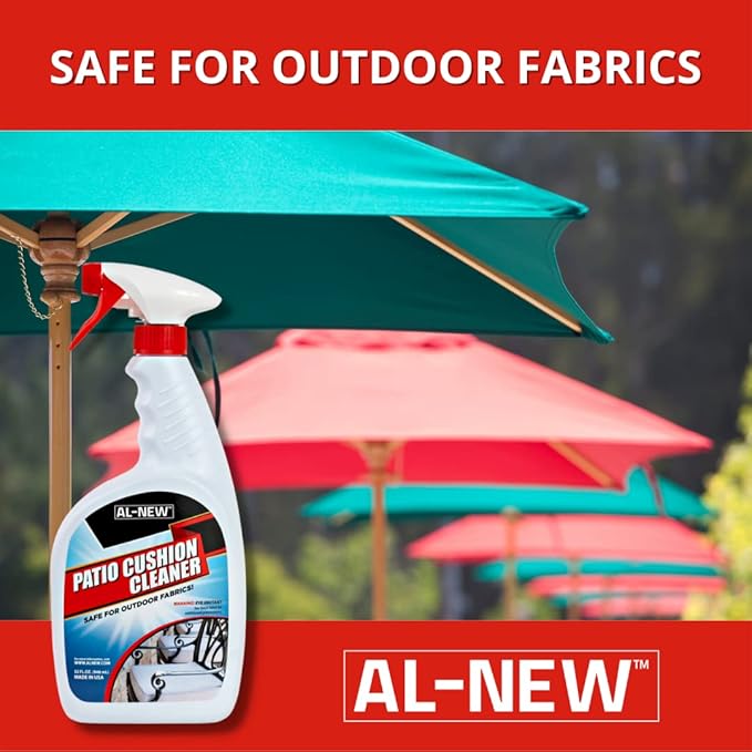 AL-NEW Patio Cushion Cleaner | Safe For Use On Outdoor Fabrics Such As Patio Cushions, Awnings, Furniture Covers, and more (32 Ounce)