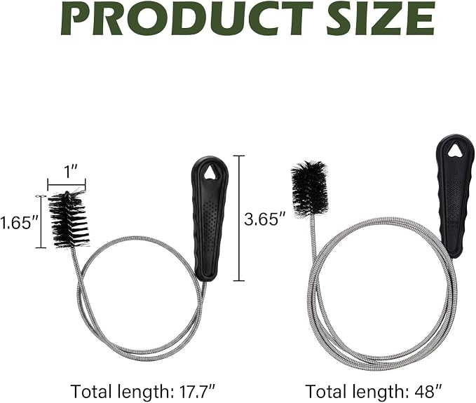 Flexible Drain Brush, 48" & 17.7" Long Pipe Cleaner for Sinks