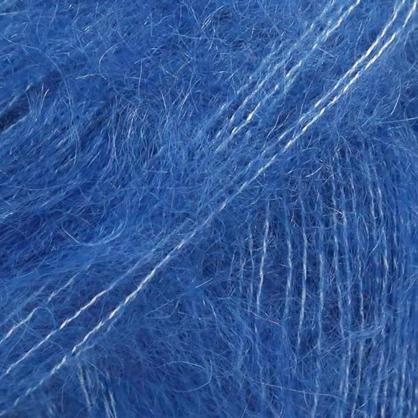 Drops Mohair and Silk Yarn Kid-Silk, 0 or Lace, 2 Ply, 0.9 oz 230 Yards per Ball (21 Cobalt Blue)