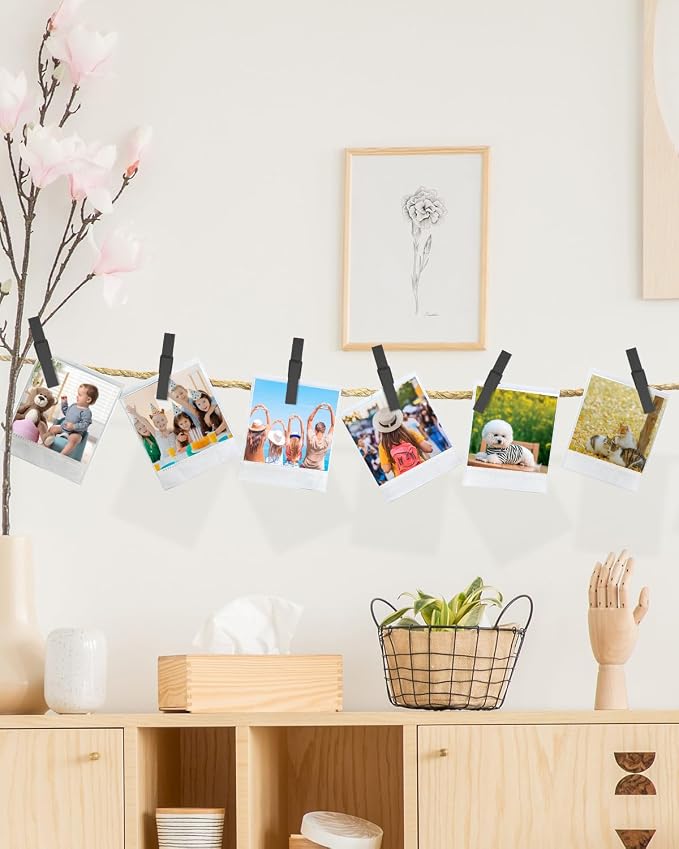 100 Pack Black Wooden Clothes Pins 2.9 Inch, Heavy-Duty Wood Clothespins | Wooden Clips for Hanging, Crafts, Laundry, Photo Display & Classroom Decoration, Smooth Finish & Rust Resistant Spring