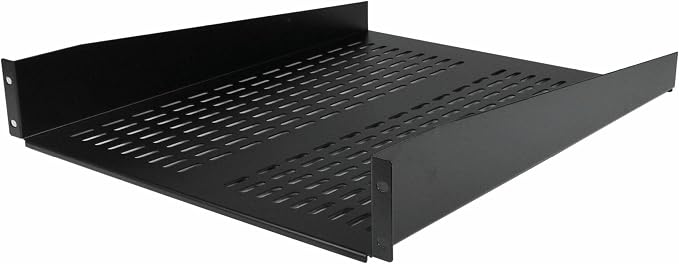 StarTech.com 2U Server Rack Shelf - Universal Vented Rack Mount Cantilever Tray for 19" Network Equipment Rack & Cabinet - Heavy Duty Steel - Weight Capacity 50lb/23kg - 22" Deep Shelf (CABSHELF22V) | Universal 19in fit, Network equipment rack and cabi...