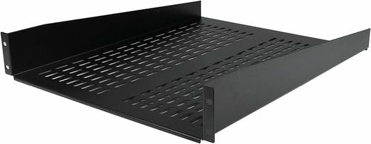 StarTech.com 2U Server Rack Shelf - Universal Vented Rack Mount Cantilever Tray for 19" Network Equipment Rack & Cabinet - Heavy Duty Steel - Weight Capacity 50lb/23kg - 22" Deep Shelf (CABSHELF22V) | Universal 19in fit, Network equipment rack and cabi...
