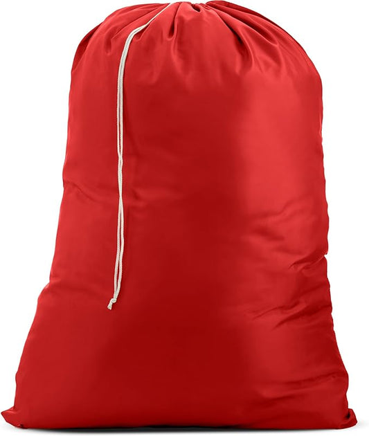 Handy Laundry Extra Large Heavy Duty Laundry Bag – Durable Nylon, Locking Drawstring, Machine Washable, Fits Hamper or Basket, Travel & Dorm Essentials, Holds Up to 3 Loads (Red) | 30"x40" XL Nylon Laundry Bag, Locking Drawstring, Machine Washable, Hea...
