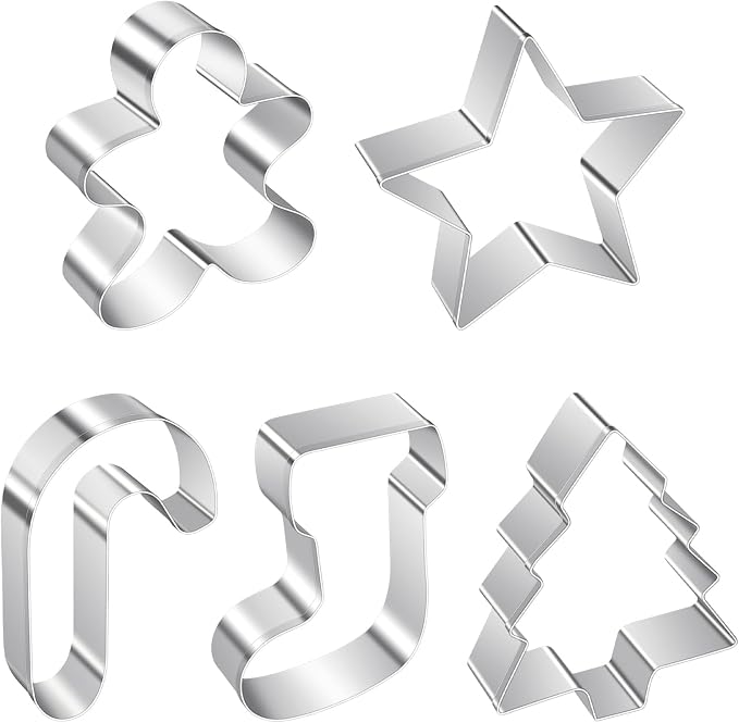 ALLTOP Christmas Cookie Cutter Set - 5 Biscuit Shapes for Creative Baking Delights
