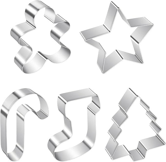 ALLTOP Christmas Cookie Cutter Set - 5 Biscuit Shapes for Creative Baking Delights