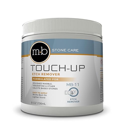 MB Stone MB-11® Touch-Up Etch Remover Marble Polishing Powder for Light to Neutral Colored Calsite Based Stone, Light to Medium Etches Only, not for Matte or Dark Stone, 8 oz Can