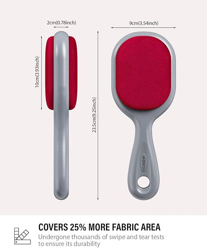VASSON Double-Sided Lint Brushes for Clothes & Pet Hair Remover | Heavy-duty, Durable double-sided velvet quickly removes stubborn hair