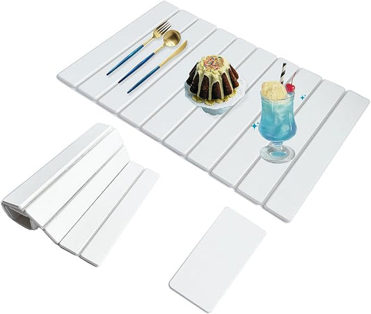 Large Stone Drying Mat for Kitchen Counter, 24"x16" Fast-Drying Super-Absorbent Diatomaceous Dish Drying Mat, Collapsible Dish Drying Stone for Dishes, Bottles, Cups, Any Countertop