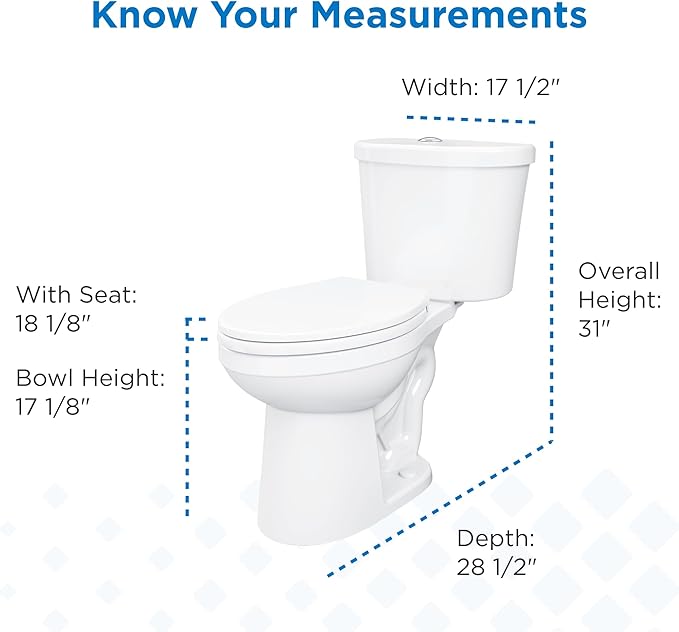 Gerber Maxwell Select Elongated Dual-Flush 1.0/1.28 GPF Two-Piece Toilet, ADA Chair Height, 12-in Rough-In, High Efficiency, Soft-Close Seat & Install Kit with Wax Ring, White, GRD49210E