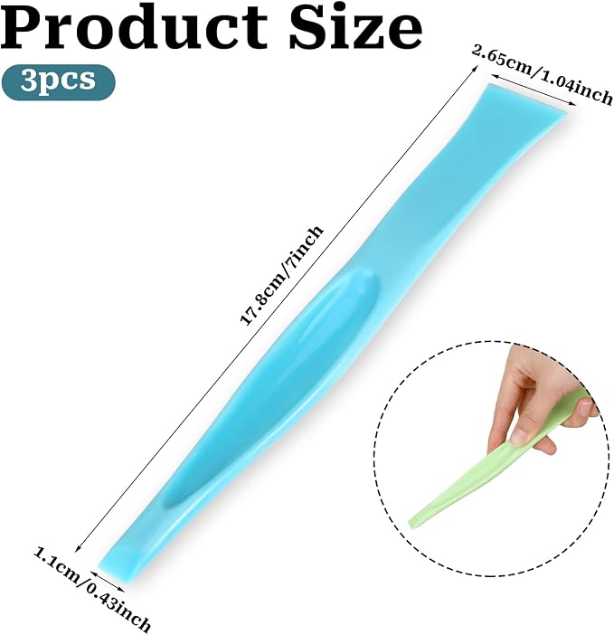 2 in 1 Plastic Scraper Tool,Multi-purpose No-Scratch Scraping Tools Small Scraper Cleaning Tool for Removing Oil Stains, Dirt, Paint, Sticker Remover(3 Pack)