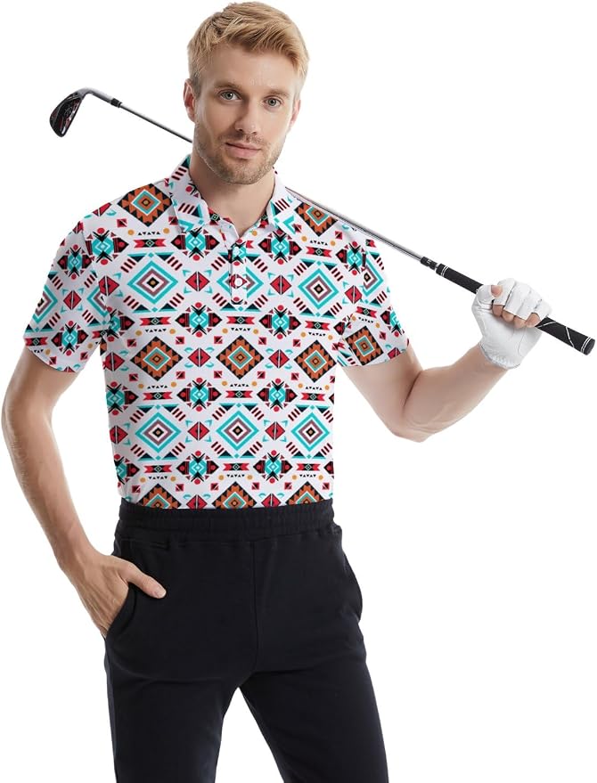 Polo Shirts for Men Moisture Wicking Mens Polo Shirts Patriotic Shirts for Men