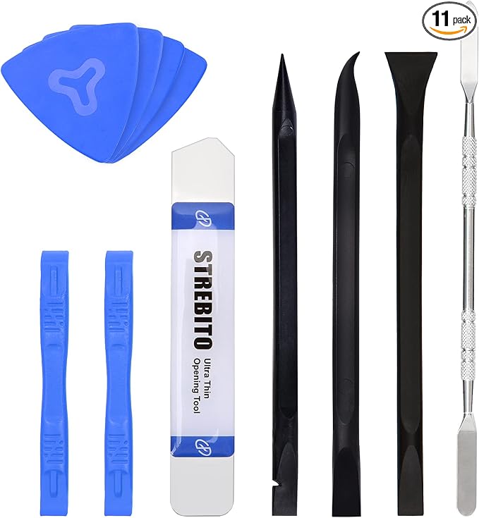 STREBITO Spudger Pry Tool Kit 11 Piece Opening Tools, Metal Spudger Tool | Ultimate Plastic & Metal Prying Open Tool for iPhone, Laptop, iPad, Cell Phone, MacBook, Tablet, Computer, Electronics Repair