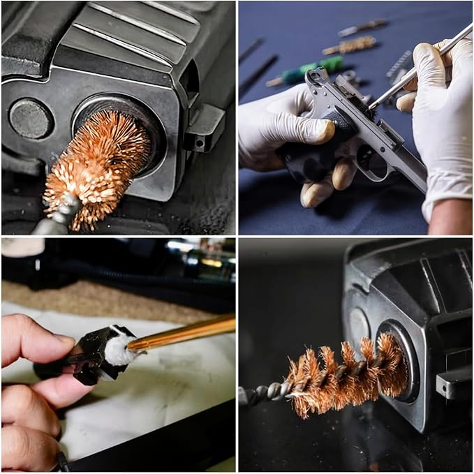 Universal Gun Cleaning Kit Accessories for Handgun & Shotgun – Multi-Caliber Brushes, Mops & Jags