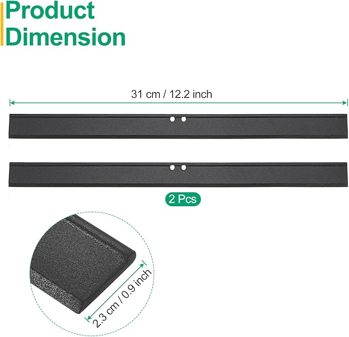 uxcell 2Pcs 12 Inch Window Glass Shower Doors Replacement, Squeegee Rubber for Window Glass Shower Doors Tile Wall Cleaning, Black