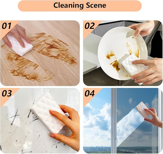 Magic Cleaning Sponge Eraser, 20 Pack Melamine Sponges 2X Density | Just add Water,No Chemical Cleaners Required,Multi-purpose Cleaning Sponge for Kitchen, Bathroom,Bathtub, Sink,Furniture