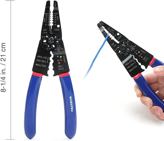 WORKPRO Crimping Tool Kit with 582PCS Heat Shrink Wire Connectors | Electrical Wire Terminals for AWG 22-10, 3-in-1 Wire Strippers Cutters & Crimpers, Electrical Repair Kit with Storage Case