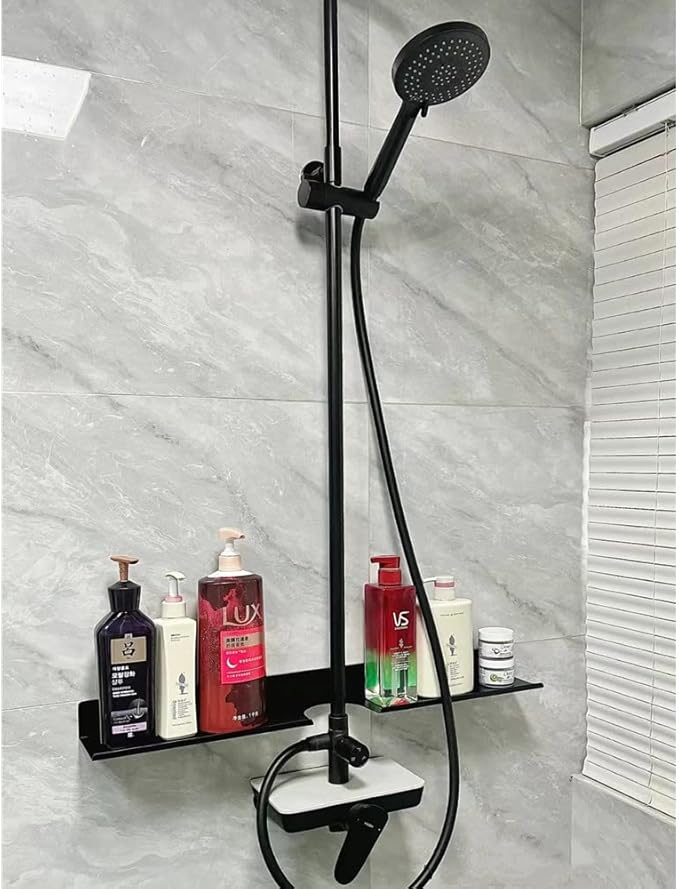 ROYALITA 24 Inch Acrylic Bathroom Shelf Organizer Over The Faucet, Over The Sink Shelf Wall Decor Over Faucet, Kitchen Bathroom Countertop Organizer Above Sink Drain Rack