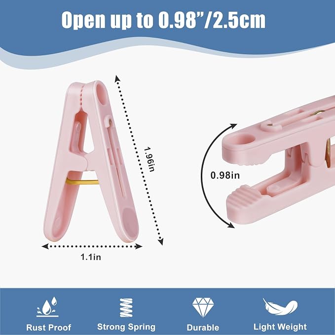 32Pcs Colored Clothes Pins Plastic Laundry Clips,Package Clips | Whether you're hanging clothes to dry, organizing your closet, or sealing bags of snacks, . Clothes Pins