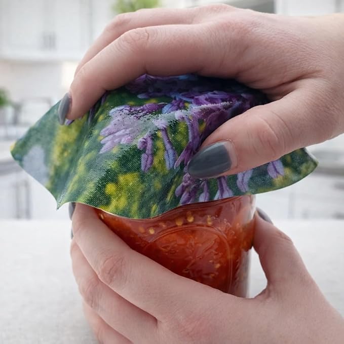 Andreas Silicone Jar Opener, Lilac – 6.25" Non-Slip Lid Gripper & Garlic Peeler, Food and Dishwasher Safe, Multi-Use, Durable Silicone & Fabric, Made in the USA, JO-440