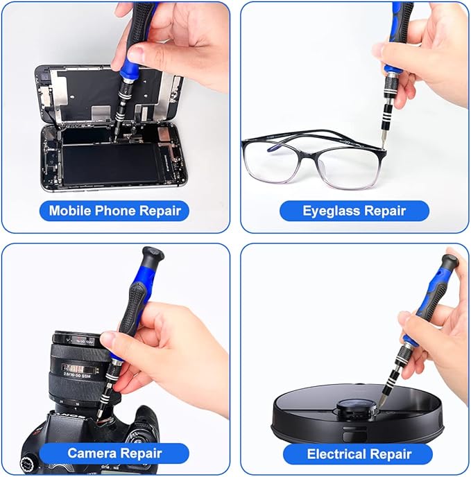 142 IN 1 Professional Computer Repair Tool Kit, Precision Screwdriver Set with 120 Bits Magnetic Repair Tool Kit for iPhone, MacBook, Computer, Laptop, PC, Tablet, PS4, Game Console, and Others | 120 Bits Magnetic Repair Tool Kit for iPhone,MacBook,Com...