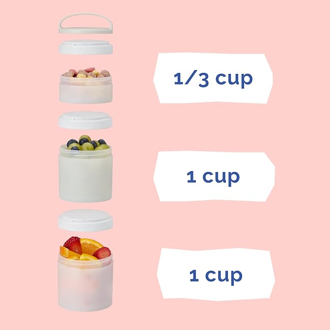 (Cinderella) DiSNEY PRINCESS Whiskware Stackable Snack Pack - 3 Jar + Handle - Pink/Blue/Blue
