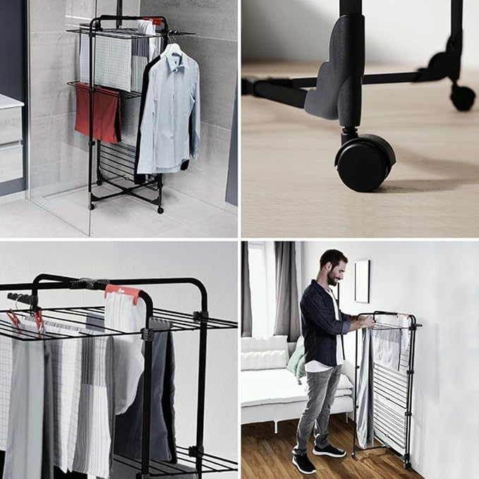 Vileda Mixer 3 Ultimate Tower Clothes Airer, Drying Rack, Clothes Hanger, 174077