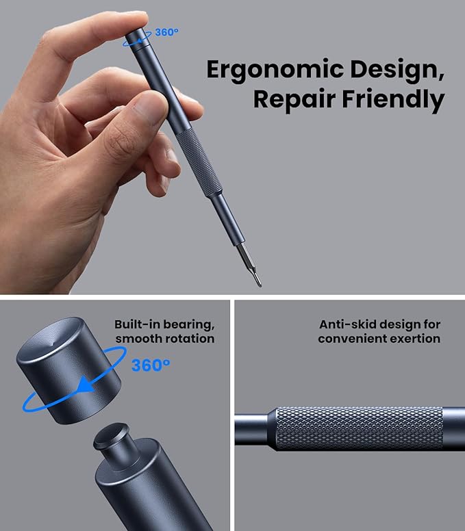 AXTH 25-in-1 Small Precision Screwdriver Set, Professional Mini Repair Tool | [Bearing Steel] Magnetic Screw Driver Kit for Phone, Computer, Watch, Laptop, Macbook, Ring Doorbell, Eyeglass, Electronic