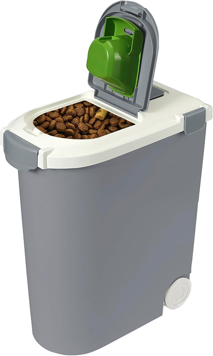 Ashfield & Harkness: Airtight Pet Food Storage Container - 30lbs/36 Qt, Grey - Lightweight Bin, Measuring Scoop, Snap Latch, Dogs-Cats-Animal Supplies