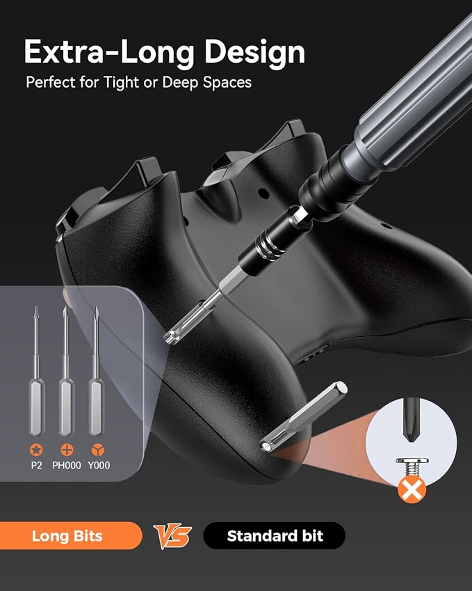 LIFEGOO Precision Screwdriver Set, 150 in 1 Magnetic Screwdriver Set with mini built-in box, Repair Tool Kit for Computer, Laptop, iPhone, Macbook, PC, PS5, Xbox Controller, Jewelers, Glasses Orange
