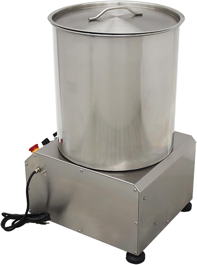 Commercial 110V Electric Salad Spinner Stainless Steel Electric Salad Spin Dryer for Vegetables Fruits Soy Milk Large Capacity for Carteens & Restaurant 0.75KW