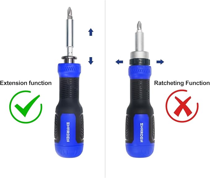 13-in-1 Multi Screw Driver, Adjustable Screwdriver Set Multitool | All in One with Torx Security, Phillips, Flat Head, Hex, Square, 1/4 Nut Driver, Outdoor, Daily Repair Kit, Portable Tools