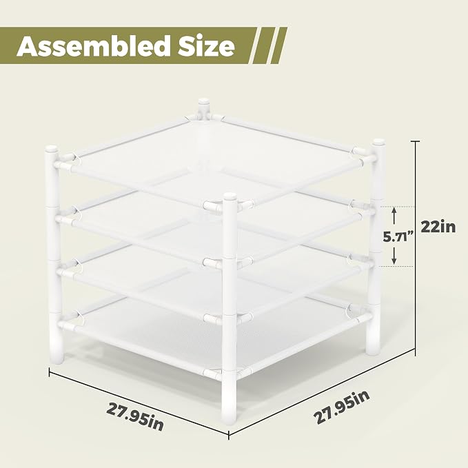Sweater Drying Rack, 4-Pack Stackable Flat Clothes Drying Rack, Laundry Drying Rack, Mesh Air Flat Dryer, Portable Dry Rack for Indoor & Outdoor