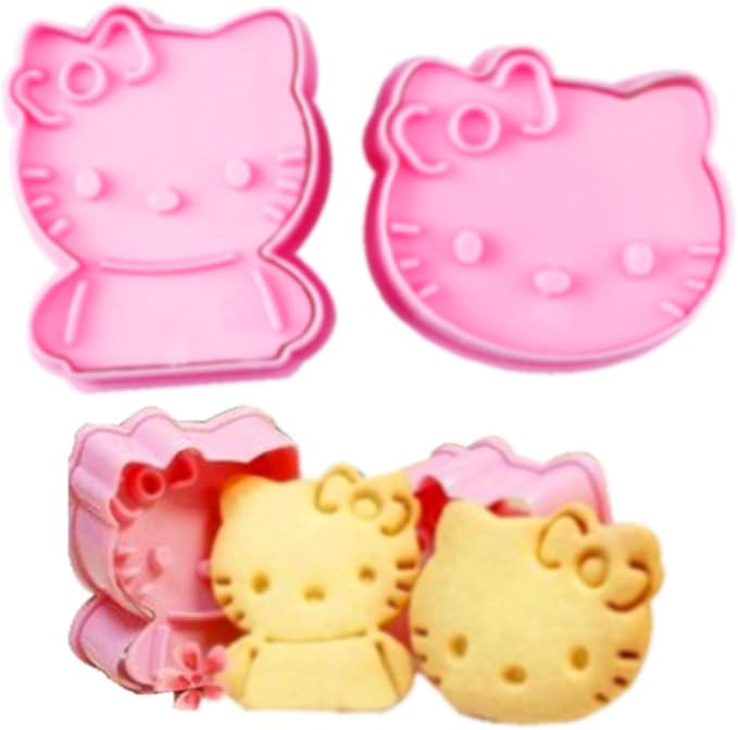 Animal Cookie Cutters Set Cookie Stamps for baking cookies，2 Piece 3D Animal Embossing Cutters for Biscuit Cheese Baking Molds
