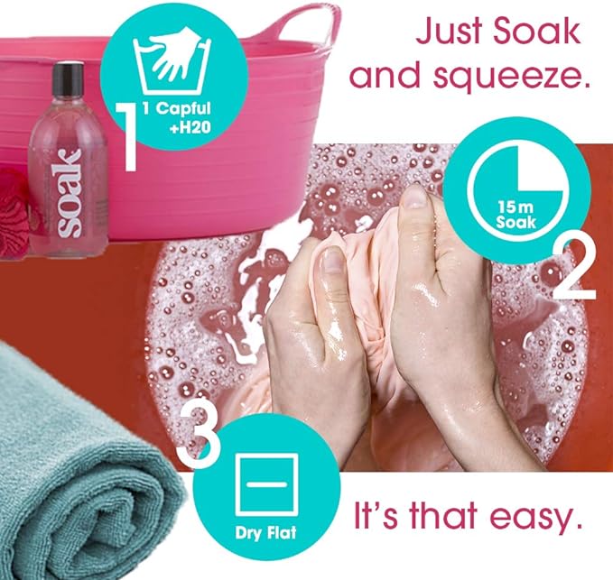 Soak Laundry Soap – No Rinse, Plant Derived Hand Wash Detergent - 375 ml / 12 fl. oz, 75+ Washes (Celebration)