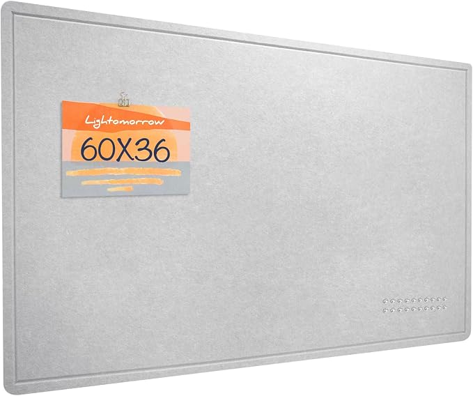 Felt Bulletin Board 60x36 inches, Decorative Pin Board for Home & Office | Cork Board Alternative for Wall with Push Pins, Display Mood Board for Photos, Notes & Reminders