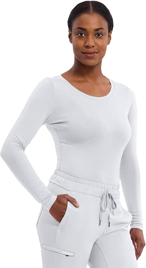 Healing Hands Underscrub Long Sleeve Women Knits Scrub Tops | Soft Cotton Blend Knit, Breathable Stretch Comfort, Machine Wash, Easy Care Fabric, Ideal For Layering Under Scrubs